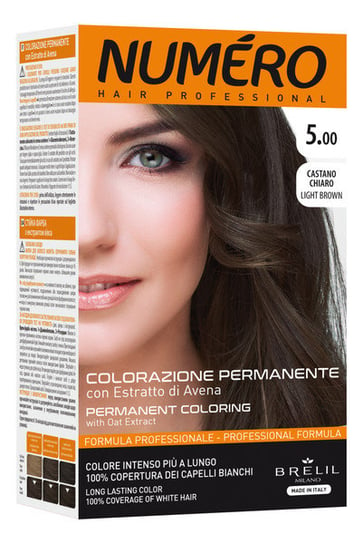 Numero, Permanent Coloring, Farba do włosów 5.00 light brown, 140 ml Numero