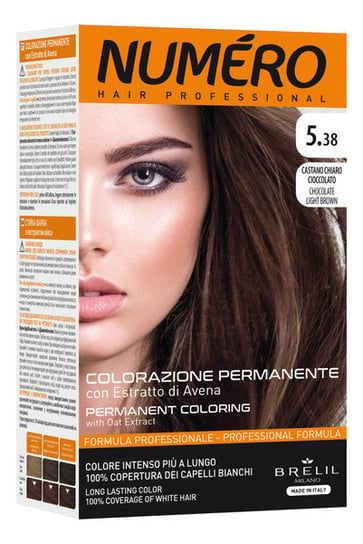 Numero, Permanent Coloring, Farba do włosów 5.38 chocolate light brown, 140 ml Numero