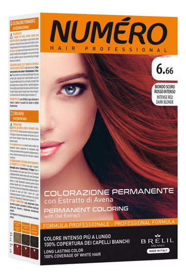 Numero, Permanent Coloring, Farba do włosów 6.66 intense red dark blonde, 140 ml Numero