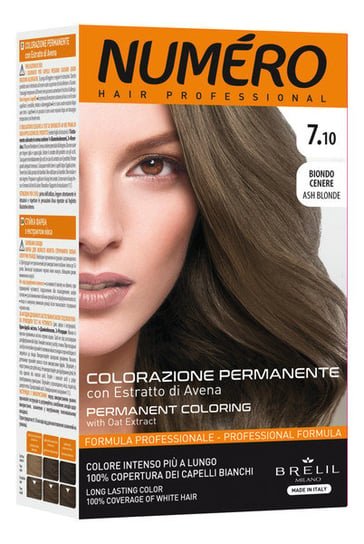 Numero, Permanent Coloring, Farba do włosów 7.10 ash blonde, 140 ml Numero