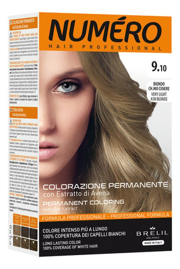 Numero, Permanent Coloring, Farba do włosów 9.10 very light ash blonde, 140 ml Numero