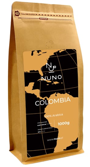 Nuno, kawa ziarnista Kolumbia Arabika świeża 72h, 1 kg Nuno