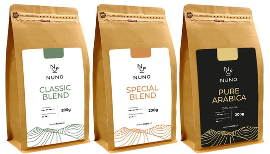 Nuno, zestaw kaw ziarnistych, 3 x 200 g Nuno