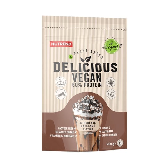 Nutrend - Delicious Vegan Protein - 450 g - czekolada-orzech laskowy Nutrend