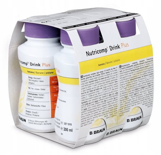 NUTRI comp DRINK+ 4 szt. x 200 ml - banan/proteiny B.Braun