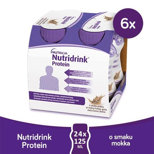 Nutridrink Protein, Zestaw 6x mokka, 4x125ml Nutricia