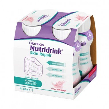 Nutridrink Skin Repair, smak truskawkowy, płyn doustny, 4 x 200 ml Nutricia