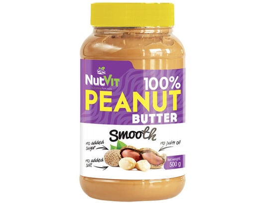 NutVit, Masło orzechowe 100%, Smooth, 500 g NutVit