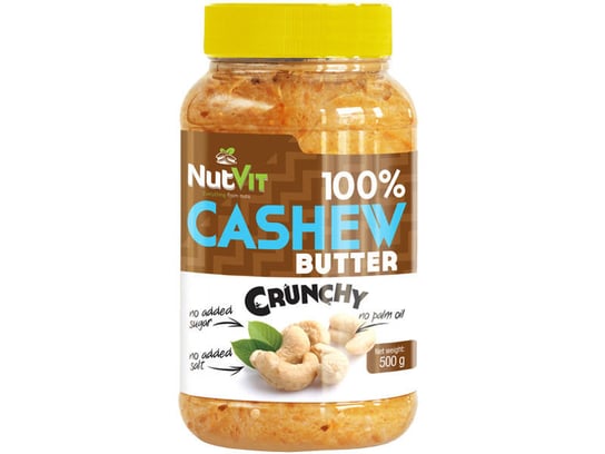 Nutvit, Masło z orzechów nerkowca 100%, 500 g. smooth NutVit