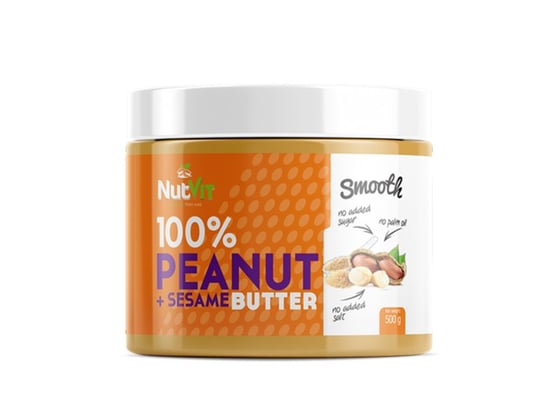 NutVit, Peanut Butter + Sesame, Masło Orzechowe, 500 g NutVit