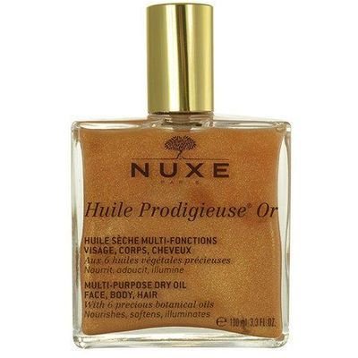 Nuxe, Huile Prodigieuse, suchy olejek ze złotymi drobinkami do twarzy, ciała i włosów, 100 ml Nuxe