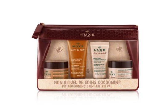 Nuxe, Reve de Miel, zestaw kosmetyków, 4 szt. + kosmetyczka Nuxe