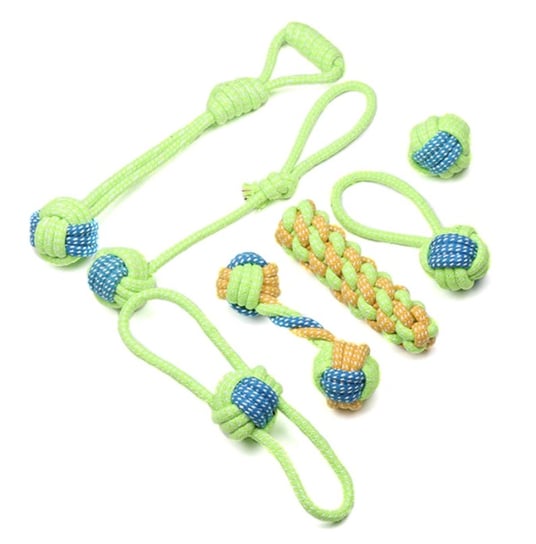 Nuxie® zabawka dla psa sznur bawełniany szarpak zestaw 7 el HURTNET