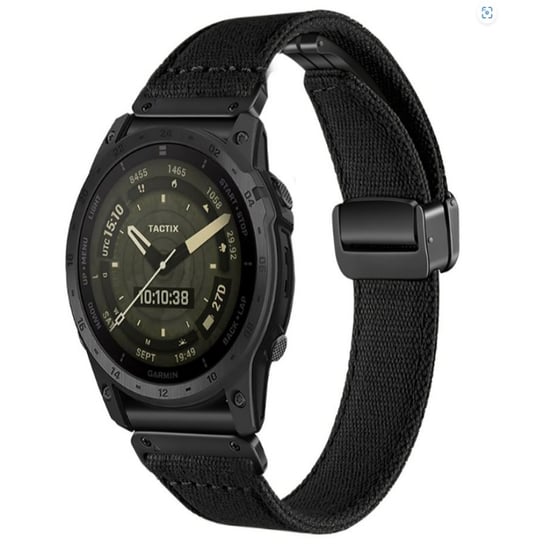 Nylonowy pasek do zegarka z płótna do Garmin Fenix 7X/6X Black 22 mm INF