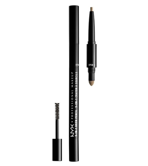 NYX, 3-in-1 Brow Pencil, zestaw do stylizacji brwi 31B01 Blonde NYX
