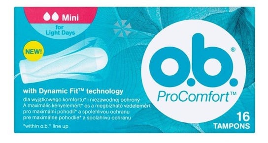 O.B. ProComfort, Mini, komfortowe tampony higieniczne, 16 szt. O.B.