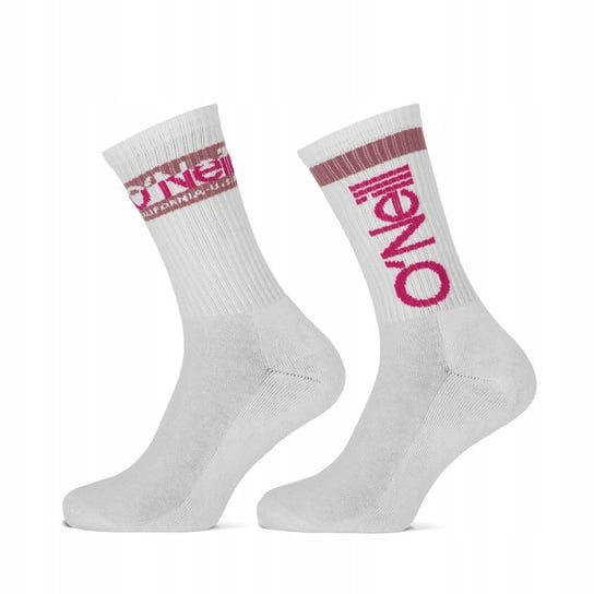 O'Neill Skarpety SPORT SOCKS RETRO LOGO 2-PAK BIAŁE rozm. 35-38 O'neill