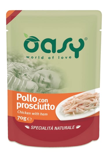 OASY NATURAL Saszetka Kurczak z szynką 70 g Oasy
