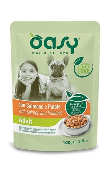 Oasy Pies 100G Adult Saszetka Strips Łosoś Oasy