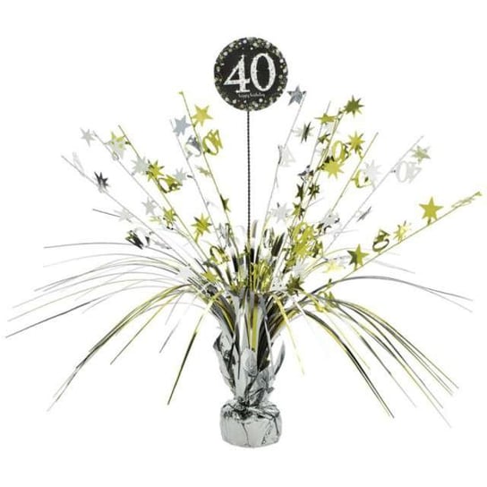 Obciążnik do balonów, Bukiet "40 Urodziny", srebrno - złoty, 250 g Amscan