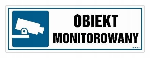 Obiekt Monitorowany 300X100 - Naklejka Znak Kamera Libres Polska Sp LIBRES