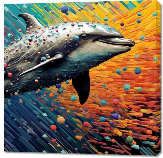 Obraz 100x100cm Delfin w Palecie Barw Zakito Posters