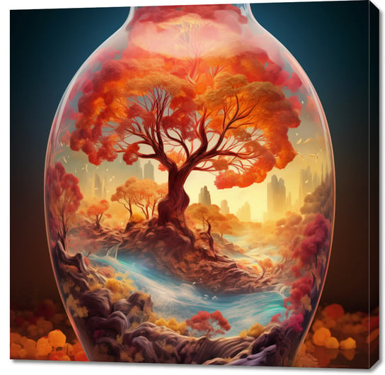 Obraz 100x100cm Drzewo Życia w Szkle Zakito Posters