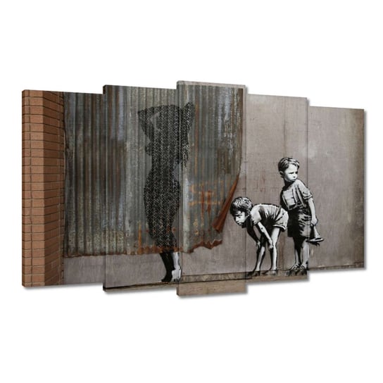 Obraz 100x60cm Banksy Chłopcy Prysznic ZeSmakiem