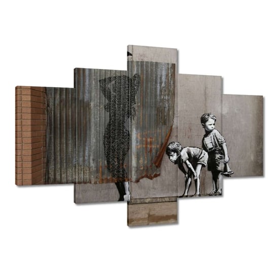 Obraz 100x70cm Banksy Chłopcy Prysznic ZeSmakiem