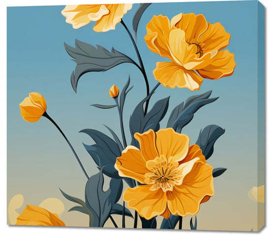 Obraz 100x90cm Złoty Kwiatowy Świt Zakito Posters