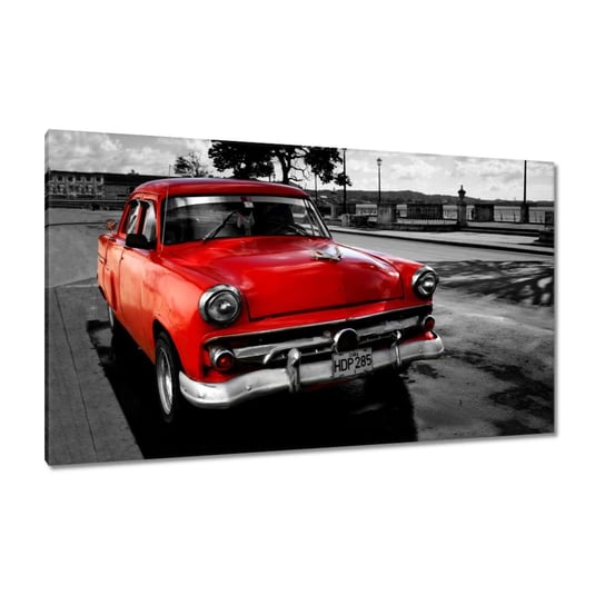 Obraz 120x70cm Kubańskie czerwone auto ZeSmakiem