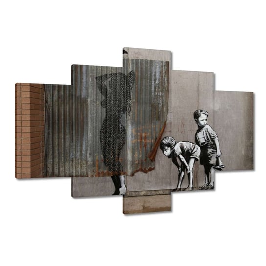 Obraz 120x80cm Banksy Chłopcy Prysznic ZeSmakiem