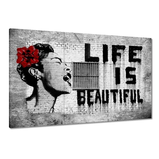 Obraz 120x80cm Banksy Life is beautiful ZeSmakiem