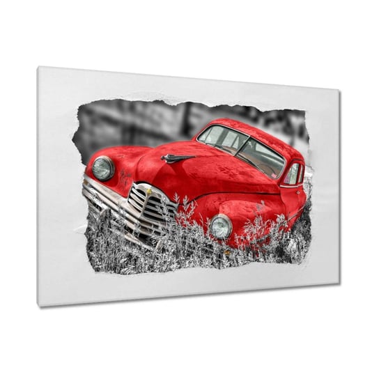 Obraz 120x80cm Czerwony stary samochód ZeSmakiem