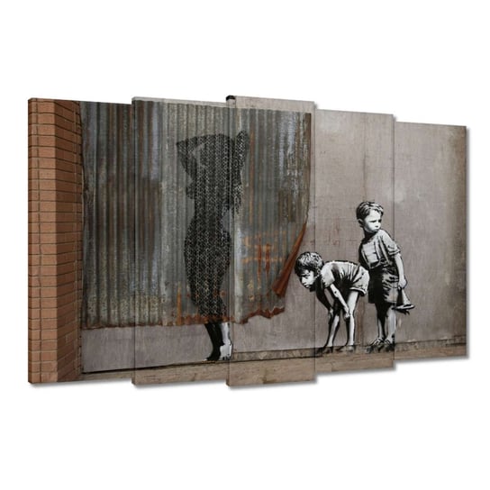 Obraz 150x95cm Banksy Chłopcy Prysznic ZeSmakiem