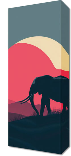 Obraz 20x50cm Słoń przy Czerwieni Inna marka