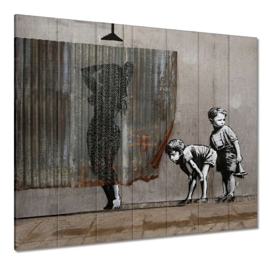 Obraz 210x195cm Banksy Chłopcy Prysznic ZeSmakiem