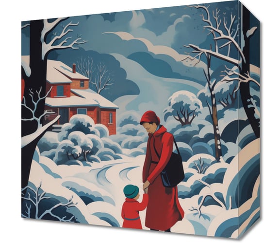 Obraz 30x30cm Matka i Dziecko w Śnieżnej Krainie Zakito Posters