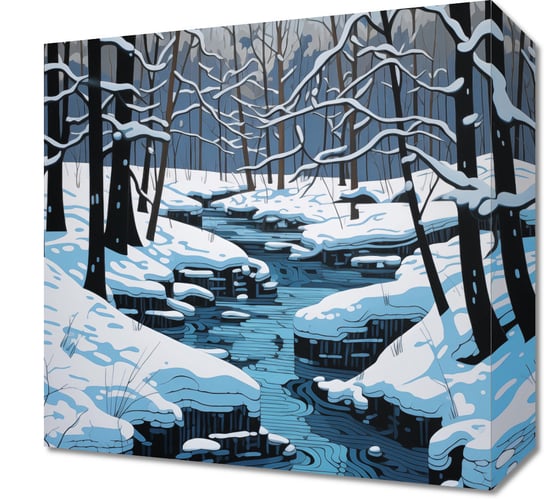 Obraz 30x30cm Rzeka przy Zimowej Porze Zakito Posters