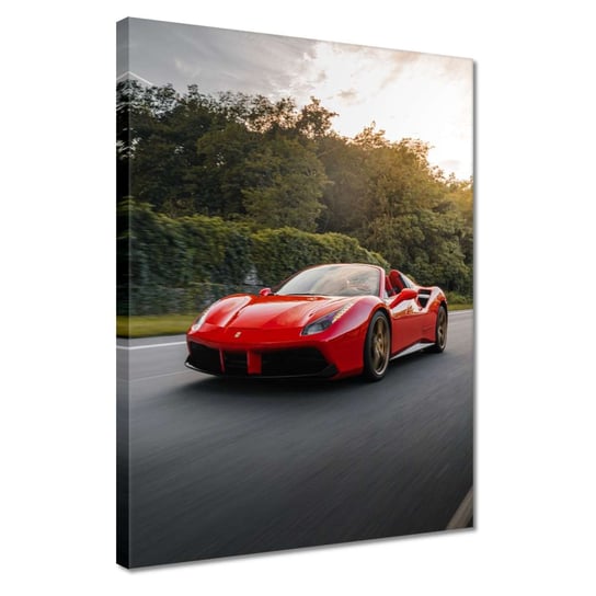 Obraz 30x40cm Czerwone Ferrari na drodze ZeSmakiem