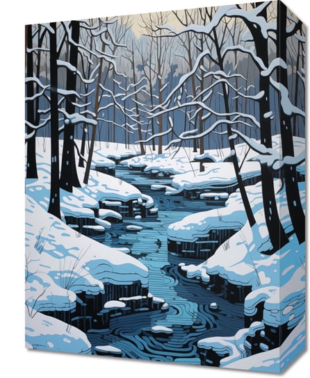 Obraz 30x40cm Rzeka przy Zimowej Porze Zakito Posters