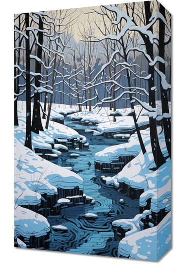 Obraz 30x50cm Rzeka przy Zimowej Porze Zakito Posters
