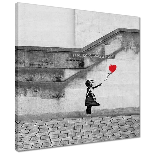 Obraz 40x40cm Banksy Dziewczynka Hope ZeSmakiem
