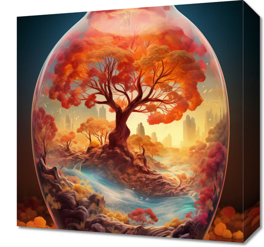 Obraz 40x40cm Drzewo Życia w Szkle Zakito Posters