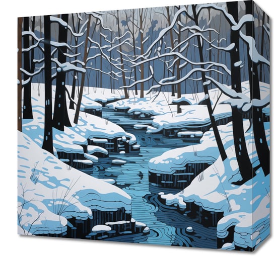 Obraz 40x40cm Rzeka przy Zimowej Porze Zakito Posters