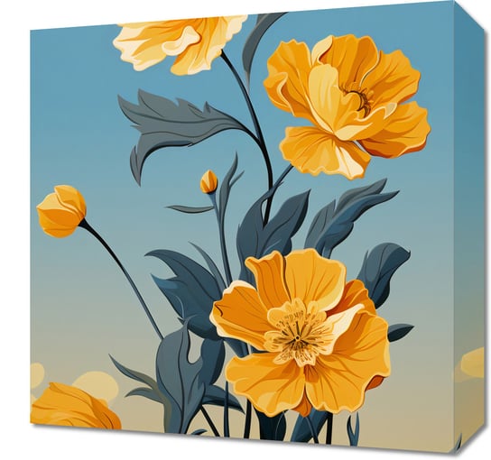 Obraz 40x40cm Złoty Kwiatowy Świt Zakito Posters