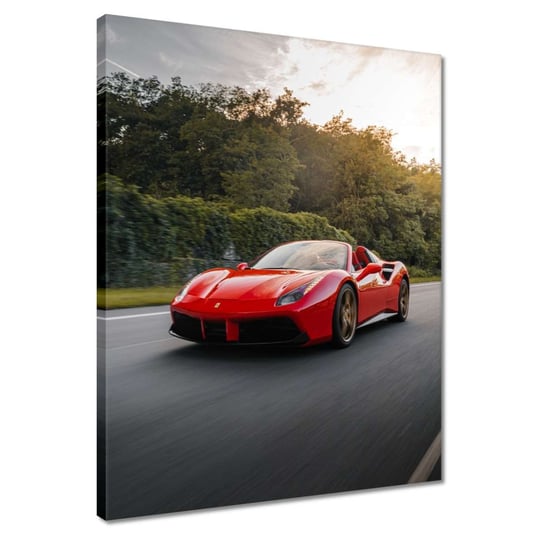 Obraz 40x50cm Czerwone Ferrari na drodze ZeSmakiem