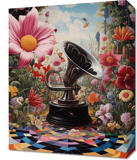 Obraz 40x50cm Gramofon w Kwiatach Zakito Posters