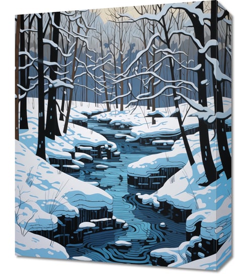 Obraz 40x50cm Rzeka przy Zimowej Porze Zakito Posters