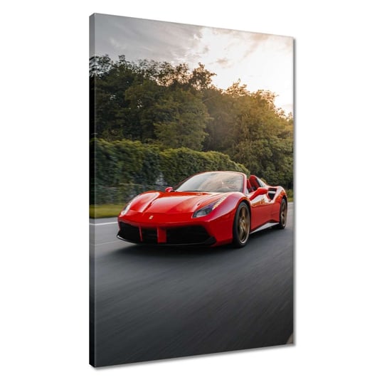 Obraz 40x60cm Czerwone Ferrari na drodze ZeSmakiem